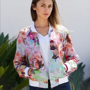 Finders Keepers Floral Bomber Jacket